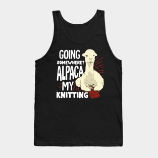 Funny Knitting Lover Alpaca Knitter Gift Tank Top
